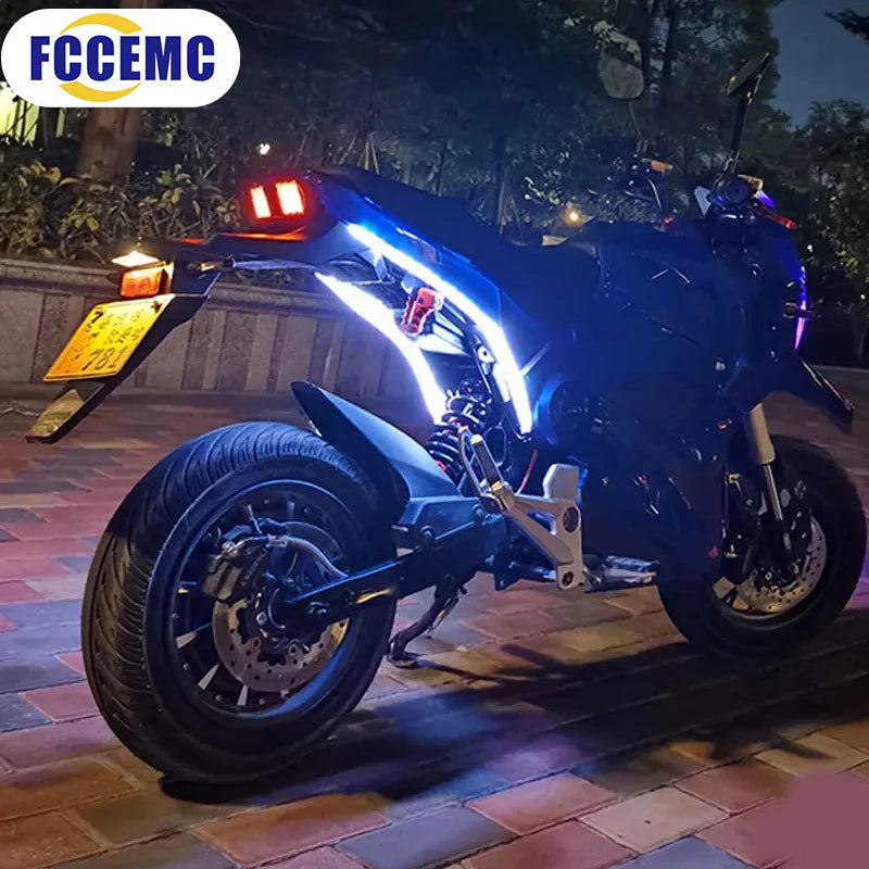 Luzes de seta para motocicleta, 2 peças, led, luzes diurnas, luz traseira, drl, decoração à prova d'água, faixa de freio, luz fluida